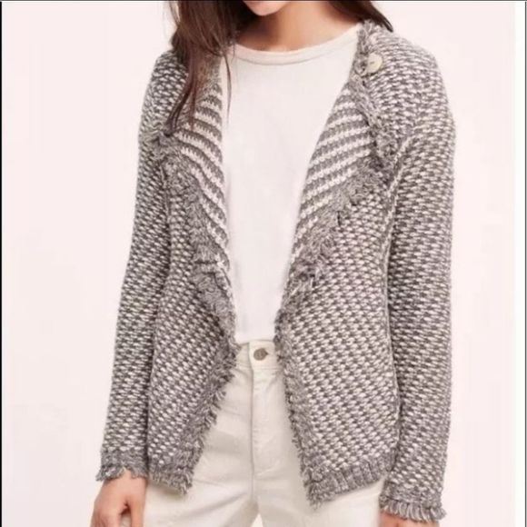 Anthropolgie Angel of the North Tweed Waterfall Cardigan - Picture 1 of 12